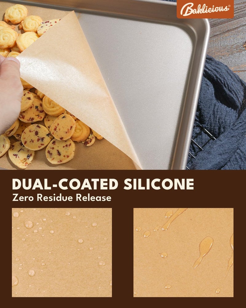 BAKLICIOUS 220 Pcs 9x13 inch Unbleached Parchment Paper Baking Sheets, Baklicious Pre-cut Heavy Duty Parchment Baking Paper for Air Fryer, Oven, Bakeware, Steaming, Cooking Bread, CupCake, Cookies - Image 4
